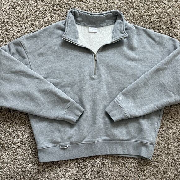 Dumbstruck DBSR Grey Quarter Zip Pullover Sweatshirt Boxy Fit Men’s Size Medium - Picture 1 of 8